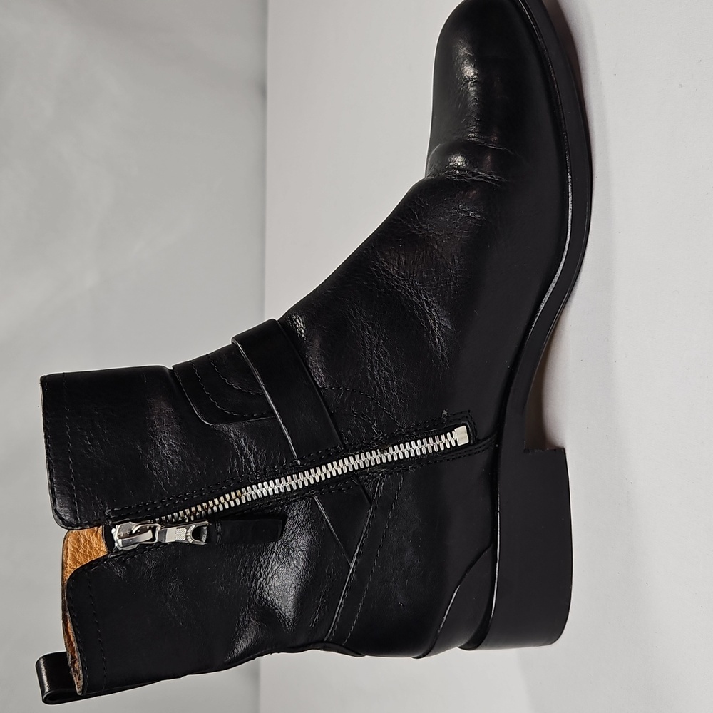 Rag & Bone Abel Moto Black Leather Boots Size 38.5 US Size 8.5 - Picture 3 of 14